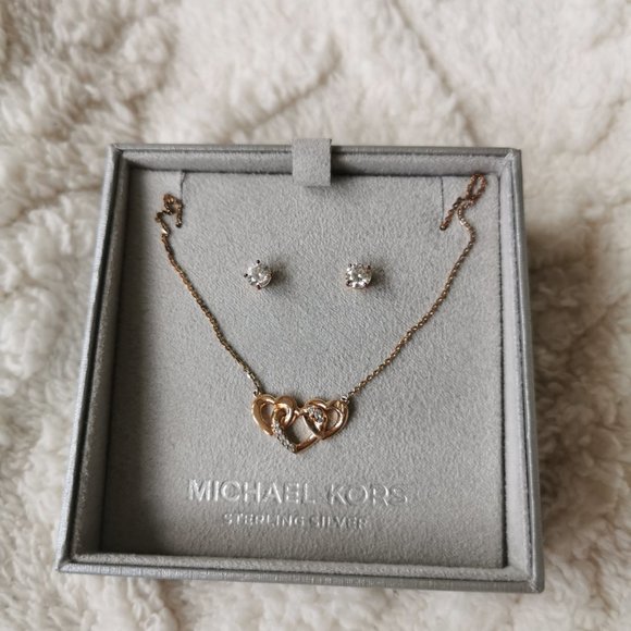 Michael Kors 14K Rose Gold-Plated Sterling Silver Heart Trio Set - Picture 5 of 7